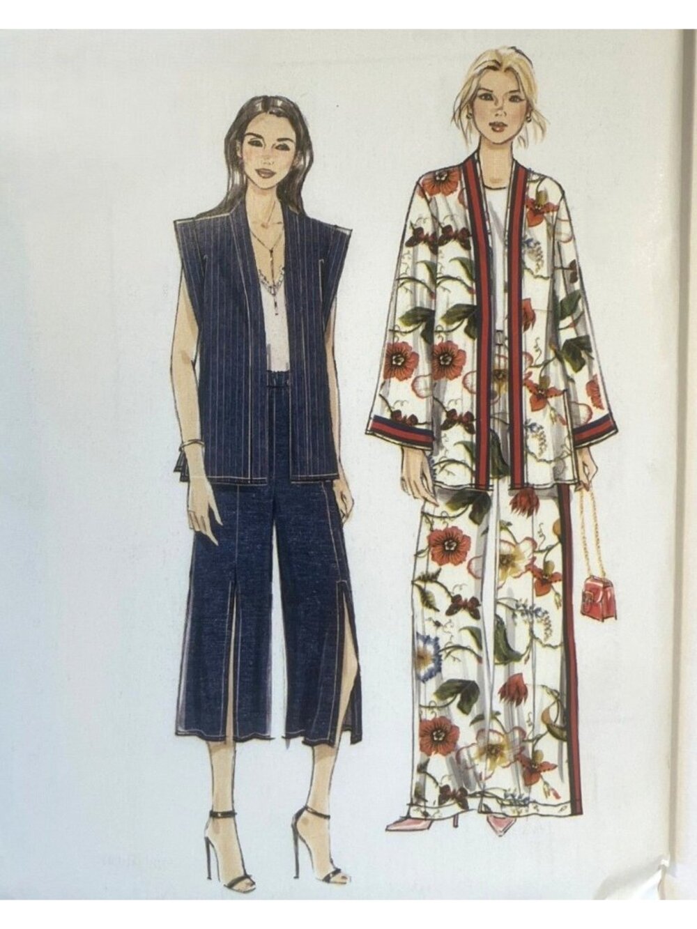 Very Easy Vogue Pattern V9375 Loose Loungewear Vest Jacket Pants Pattern 4-14 FF